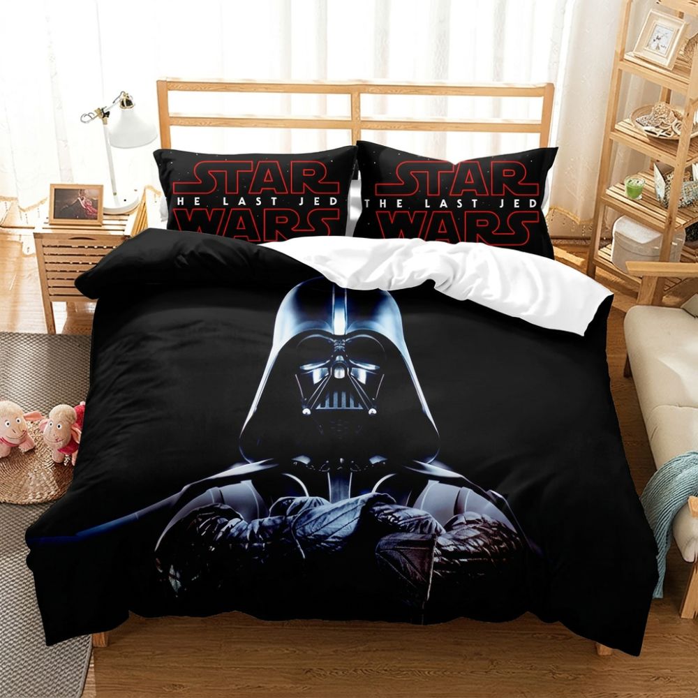 Parure de lit Star Wars à motif Dark Vador the Last Jedi, dans une chambre à coucher
