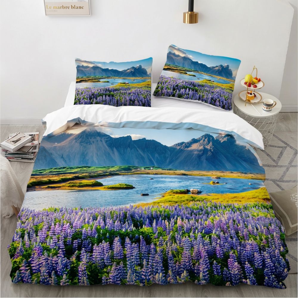Parure de lit champ de lupins violets & montagnes IMG 07 2026 Parure de lit champ de lupins violets montagnes 1