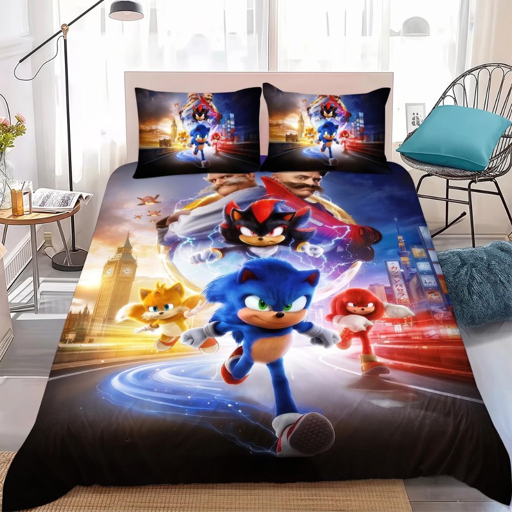 IMG_08_2026_Parure_de_lit_Sonic_3_La_Course_des_Héros_3 Parure de lit Sonic 3, dans une chambre à coucher