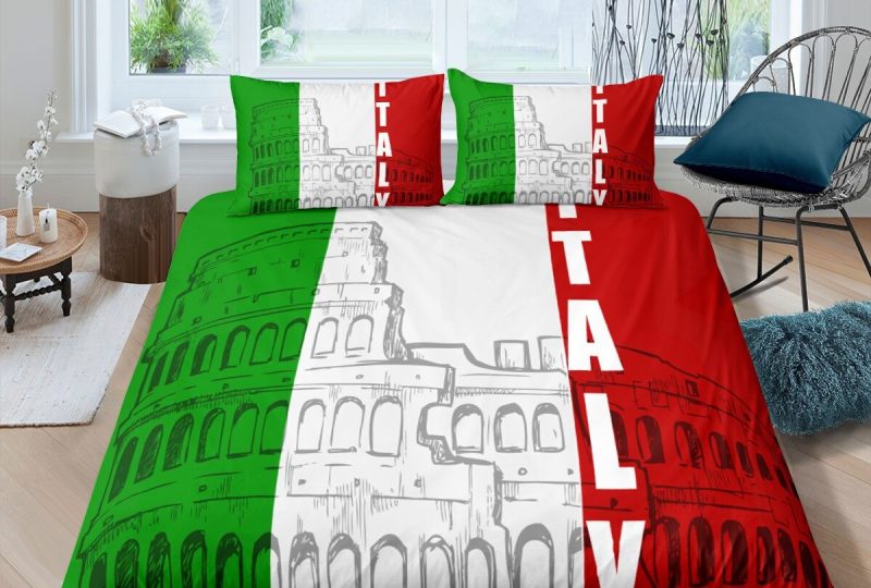 Parure de lit de l'Italie Colisée de Rome et drapeau