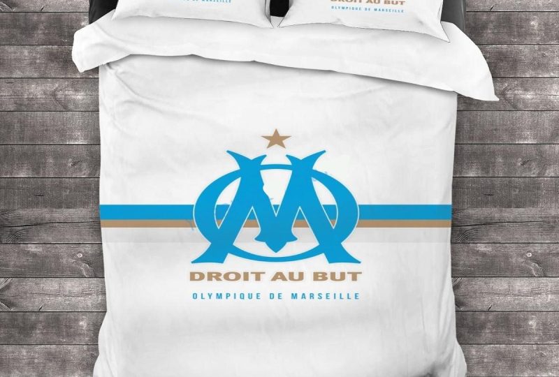 Parure de lit Marseille imprimée Olympique de Marseille logo