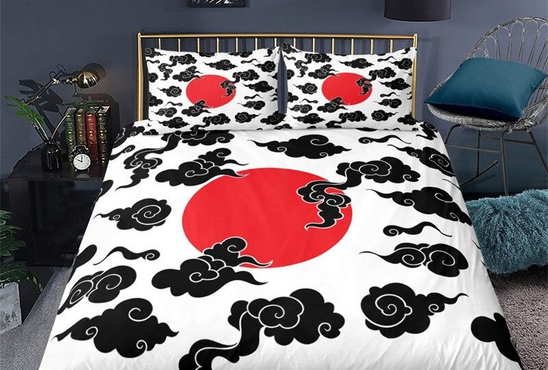 Parure de lit japon blanc et noir