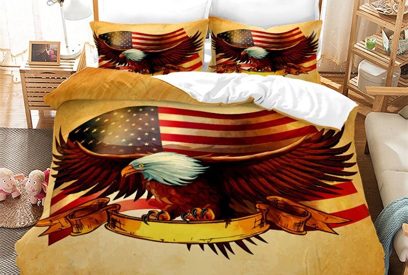 Parure de lit USA drapeau et aigle royal