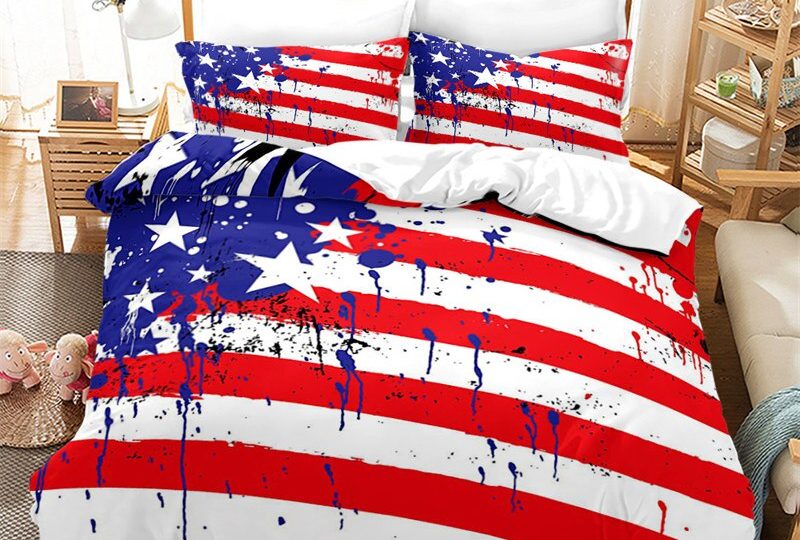 Parure de lit USA drapeau peint original