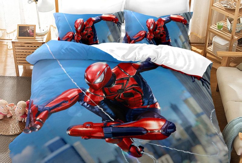 Parure de lit Spiderman super blindé. Bonne qualité, confortable et à la mode sur un lit dans une maison