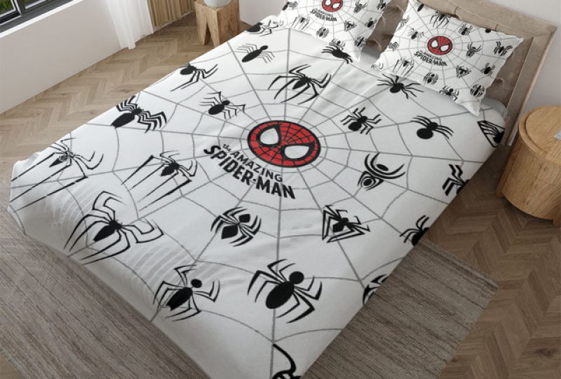 img_Parure de lit blanc imprimé Spiderman et ses amis_01