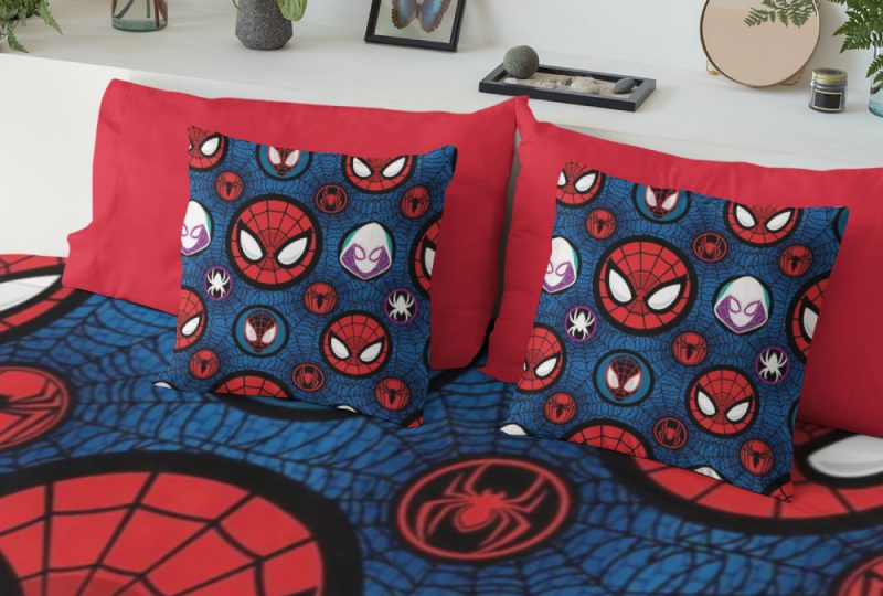 img_Parure de lit bleu imprimé Spiderman et ses amis_01