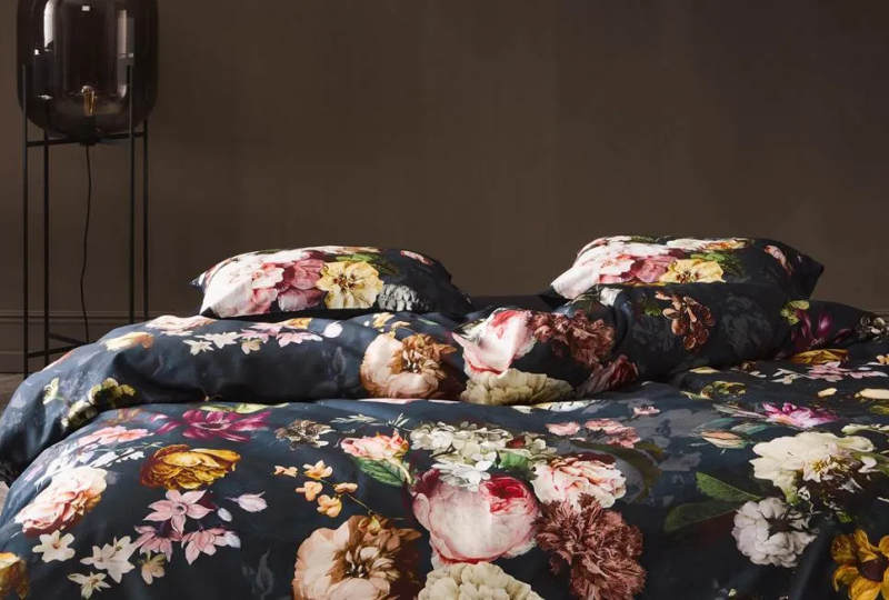 img_Parure de lit bleu motif fleurs_02