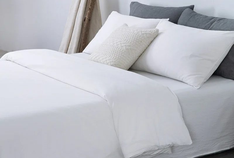 img_Parure de lit couleur unie en coton délavé _02