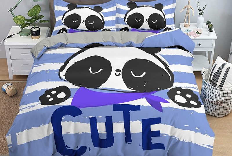 Parure de lit panda mignon. Bonne qualité, confortable et à la mode