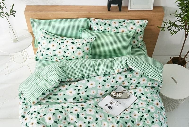 parure verte fleurs